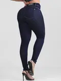 Calça Hot Pants Escura Cintura Alta Modeladora e Estilosa Pit Bull Jeans