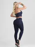 Calça Hot Pants Escura Cintura Alta Modeladora e Estilosa Pit Bull Jeans