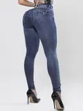 Calça Skinny Modeladora com Cós Largo Empina Bumbum Pit Bull Jeans