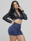Short Cintura Perfeita Pit Bull Jeans Modelador com Acabamento Refinado