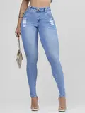 Calça Hot Pants Cintura Alta Elegante Pit Bull Jeans com Empina Bumbum