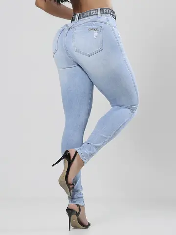 Calça Hot Pants Clara com Cinto Modeladora e Confortável Pit Bull Jeans