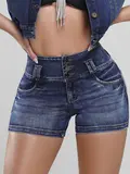 Short Cós Largo Cintura Alta Pit Bull Jeans Confortável e Refinado