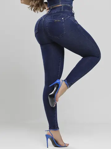 Calça Skinny Modeladora Lavado Escuro Pit Bull Jeans Estilosa