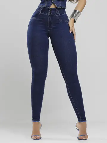 Calça Skinny Modeladora Lavado Escuro Pit Bull Jeans Estilosa