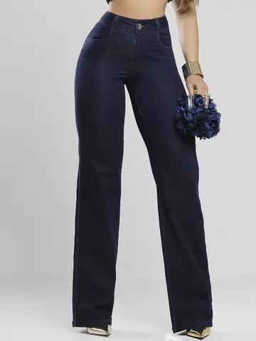 Calça Wide Leg Realça Curvas Pit Bull Jeans Elegante e Sofisticada