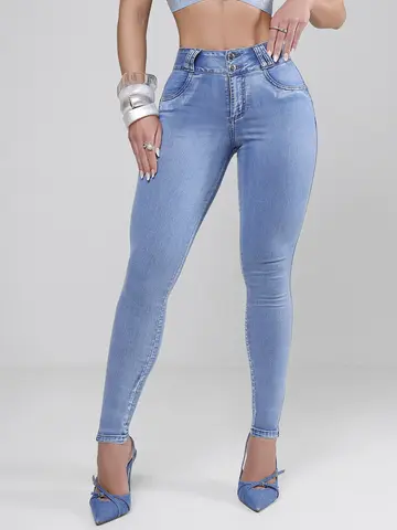 Calça Skinny Confortável e Elegante com Lavado Claro Pit Bull Jeans