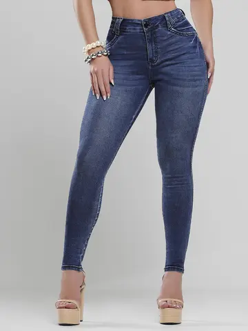 Calça Hot Pants Cintura Alta Modeladora com Lavado Escuro Pit Bull Jeans