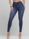 Calça Hot Pants Cintura Alta Modeladora com Lavado Escuro Pit Bull Jeans