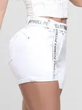 Short Hot Pants Modelador Branco com Cinto Personalizado Pit Bull Jeans