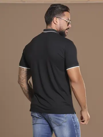 Polo Masculina Preta Sofisticada e Autêntica Pit Bull Jeans