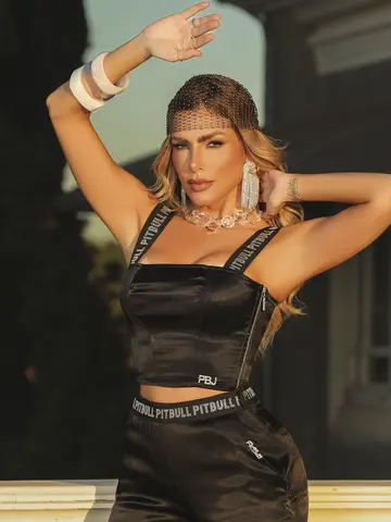 Corset Preto Sofisticado e Estiloso com Alças Personalizadas Pit Bull Jeans