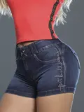Short Sexy Autêntico e Confortável com Bordado de Strass Pit Bull Jeans