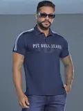 Polo Masculina Autêntica e Elegante com Logomania em Relevo Pit Bull Jeans