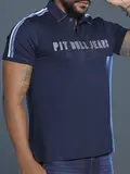 Polo Masculina Autêntica e Elegante com Logomania em Relevo Pit Bull Jeans
