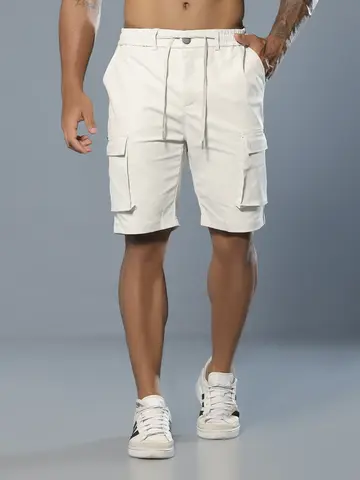 Bermuda Masculina Pit Bull Jeans Casual com Amarração e Bolsos Cargo