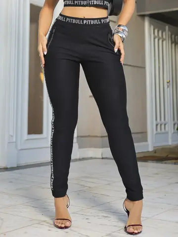 Calça Jogger Preta Elegante e Confortável com Elástico Personalizado Pit Bull Jeans