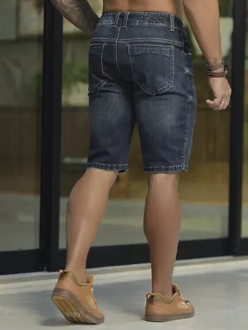 Bermuda Masculina Pit Bull Jeans Autêntica e Sofisticada com Detalhes em Puídos