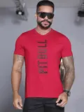Camiseta Masculina Gola V Autêntica com Estampa em Relevo Pit Bull Jeans