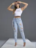 Regata Cropped Casual e Confortável com Relevo em Foil Pit Bull Jeans