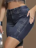Bermuda Ciclista Modeladora e Confortável com Bordado de Strass Pit Bull Jeans