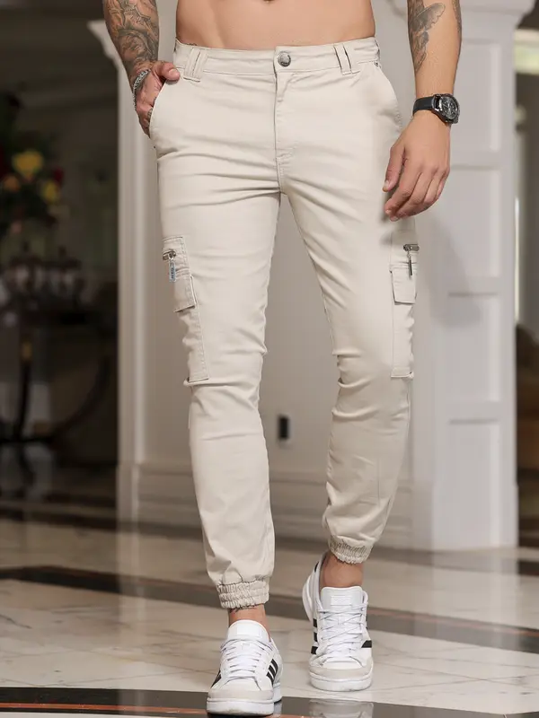Calça Jogger Masculina Pit Bull Jeans Confortável e Estilosa com Bolsos Cargo