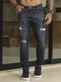 Calça Masculina Estilosa e Sofisticada com Detalhes Puídos Pit Bull Jeans