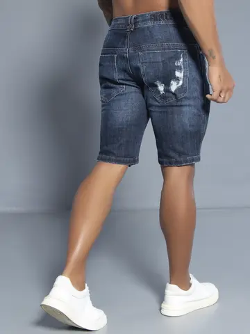 Bermuda Masculina Pit Bull Jeans Estilosa e Sofisticada com Detalhes Destroyeds