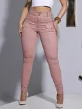 Calça Cargo Color Estilosa e Confortável com Elástico Lateral Pit Bull Jeans