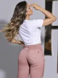 Calça Cargo Color Estilosa e Confortável com Elástico Lateral Pit Bull Jeans