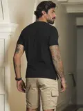Camiseta Masculina Gola O Preta Estilosa e Refinada com Logomania Pit Bull Jeans