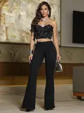 Calça Flare Preta Estilosa e Sofisticada com Caimento Ajustado Pit Bull Jeans