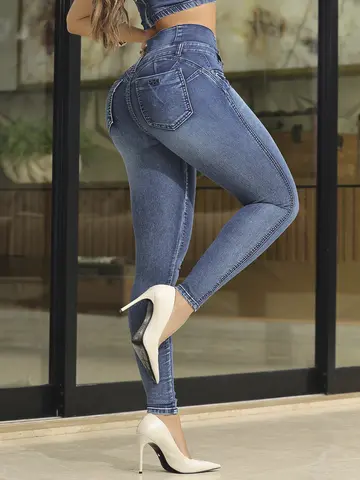 Calça Cintura Perfeita Modeladora e Sofisticada com Lavado Escuro Pit Bull Jeans