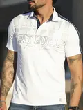 Polo Masculina Estilosa com Estampa Metalizada e Gola Estruturada Pit Bull Jeans