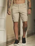 Bermuda Masculina Color Pit Bull Jeans Casual e Sofisticada com Bolsos Cargo