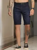 Bermuda Masculina Slim Estilosa com Elástico Personalizado Pit Bull Jeans