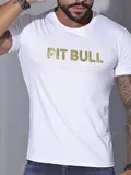 Camiseta Gola O Casual e Sofisticada com Estampa Metalizada Pit Bull Jeans