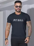 Camiseta Gola O Casual e Sofisticada com Estampa Metalizada Pit Bull Jeans
