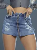 Short Saia Estiloso e Sofisticado com Toque Destroyed Pit Bull Jeans