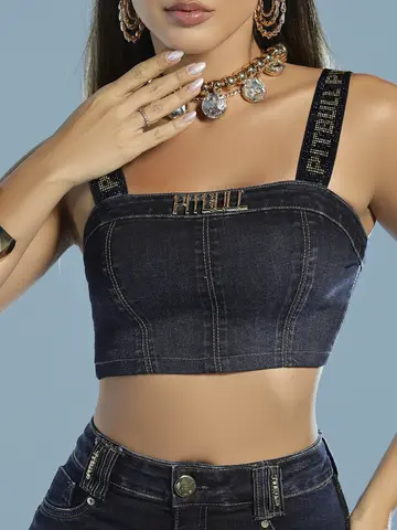 Cropped Estiloso e Sofisticado com Elástico Personalizado Pit Bull Jeans