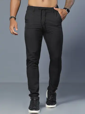 Calça Masculina Preta Confortável e Estilosa com Cordão de Amarração Pit Bull Jeans