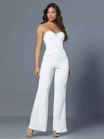 Macacão Conceito Sofisticado com Pedrarias e Modelagem Ajustada Pit Bull Jeans