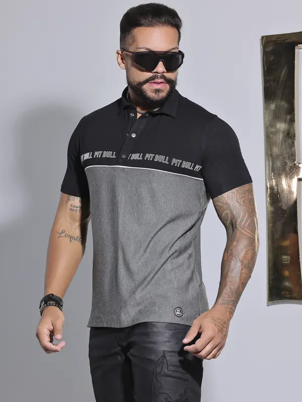 Polo Masculina Estilosa e Casual com Estampa em Relevo Pit Bull Jeans