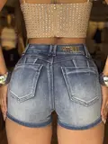 Short Soltinho Casual e Estiloso com Lavado Médio e Detalhes Puídos Pit Bull Jeans