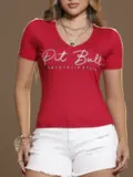 T-shirt Autêntica e Estilosa com Estampa em Relevo Pit Bull Jeans