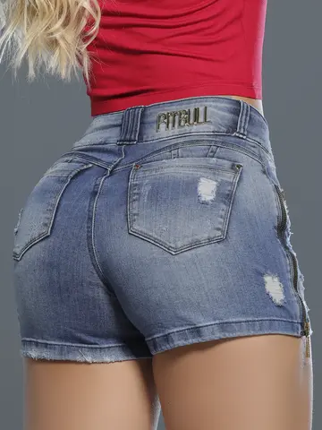 Short Saia Sofisticado e Estiloso com Toque Destroyed Pit Bull Jeans