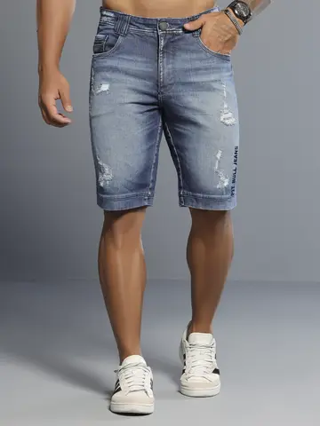 Bermuda Masculina Azul Médio Pit Bull Jeans