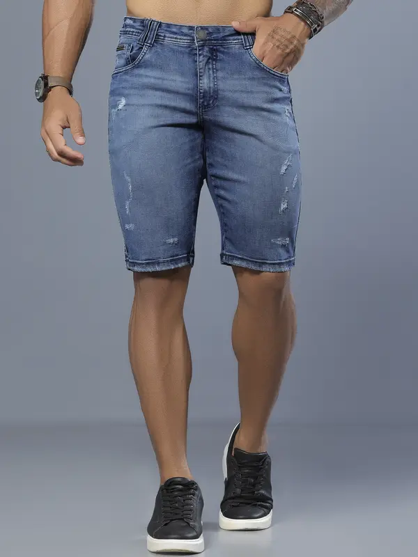 Bermuda Masculina Pit Bull Jeans Azul Médio