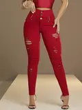 Calça Cintura Perfeita Modeladora e Estilosa com Detalhes Destroyeds Pit Bull Jeans