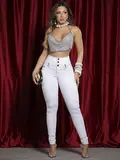 Calça Skinny Cintura Perfeita Branca Modeladora e Sofisticada Pit Bull Jeans